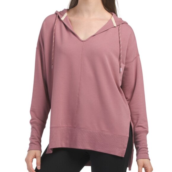 NEW NANETTE LEPORE Hooded Side Slit Tunic Rose168mn - Picture 1 of 2